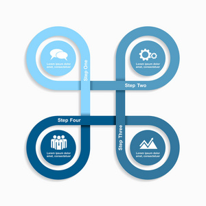 信息模板。矢量插图。可用于工作流布局关系图业务步骤选项横幅
