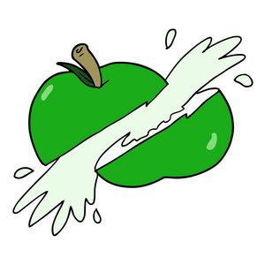 卡通切片苹果的矢量插图