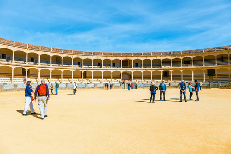 塞维利亚, 西班牙, 2018年4月05日: 斗牛在隆达