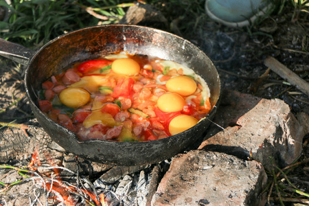 炒蛋炒煤锅开火, 开火煮