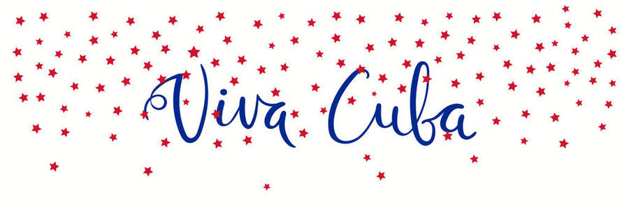 独立日庆祝横幅模板与书法西班牙文字引用Viva古巴和流星矢量插图