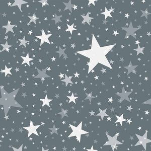 白星无缝图案灰色背景令人愉快的无限随机散白星