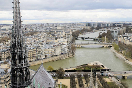 法国首都巴黎市的鸟瞰图