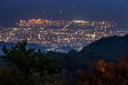 1000万美元的夜景。科比。日本
