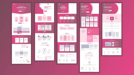 网站页面矢量。商业机构。网页。设计前端站点方案。着陆模板。小工具虚拟。现代营销. 保护收据。插图