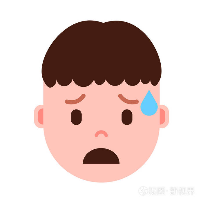 男孩头像 emoji 表情人物图标, 面部表情, 头像人物, 男人哭脸与不同