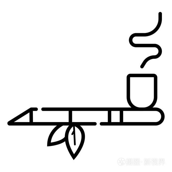 部落矢量细线图标平静和平管波霍元素波希米亚风格配件商店的标志模板