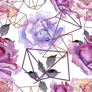 粉红玫瑰。 花卉植物花。 无缝背景图案。 织物壁纸印花纹理。 背景纹理包装图案框架或边框的水花野花。