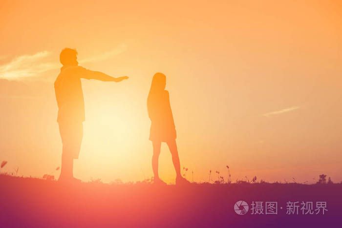 情侣剪影分手关系照片-正版商用图片129ct5-摄图新视界