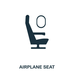 飞机座位图标。线条样式图标设计。威尔飞机座椅图标的插图。在白色查出的象形文字。可在网页设计应用程序软件打印中使用