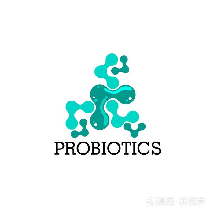 益生菌标志.治疗用健康营养成分的概念.