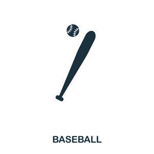 棒球图标。高级风格的图标设计。威尔棒球图标的插图。在白色查出的象形文字。可在网页设计应用程序软件打印中使用