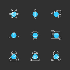 各种主题应用程序图标矢量插图图片