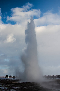 斯特鲁库尔间歇泉喷发黄金圈冰岛