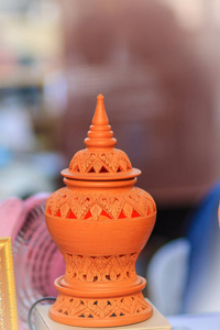 s style patterns. Pottery Lamp with Thai style