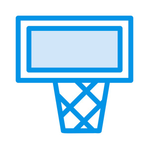 篮球圈平面图标矢量插图