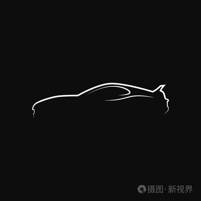 抽象的汽车剪影. 侧视. 矢量插图
