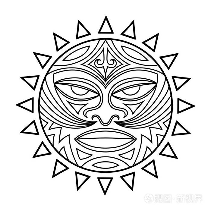 毛利人的民族象征面具tiki像tiki一样的雷声是上帝的象征骶骨部落标志