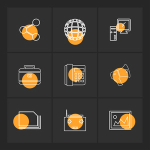 平面矢量插图图标集应用图标