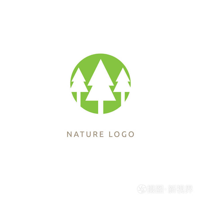 矢量图可编辑设计树杉树木橡树图标