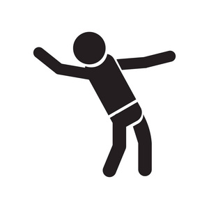 男子舞蹈剪影图标矢量隔离白色背景为您的网页和移动应用程序设计男子舞蹈剪影标志概念