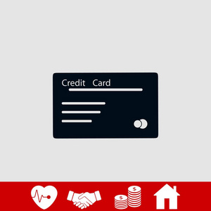 信用卡矢量图标平面设计最佳矢量图标