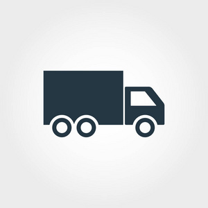 卡车图标。简单的元素插图。卡车像素完美的图标设计从运输收集。用于网页设计应用程序软件打印