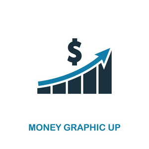 资金图形 图标。简单的元素插图。金钱图形像素完美的图标设计从金钱收集。用于网页设计应用程序软件打印