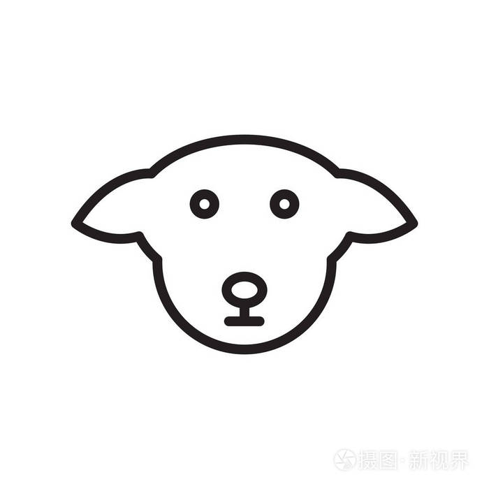 狗图标矢量符号和符号隔离在白色背景狗的标志概念轮廓符号线性符号