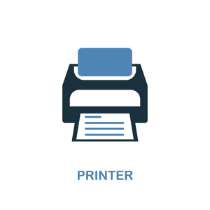 两种颜色的打印机图标。简单元素符号。计算机集合中的打印机图标设计。非常适合网页设计应用程序软件打印