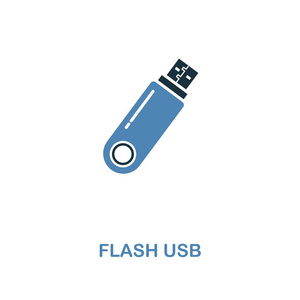 闪光灯 usb 图标有两种颜色。简单元素符号。从计算机集合的 flash usb 图标设计。非常适合网页设计应用程序软件打