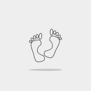 人类脚印矢量插图