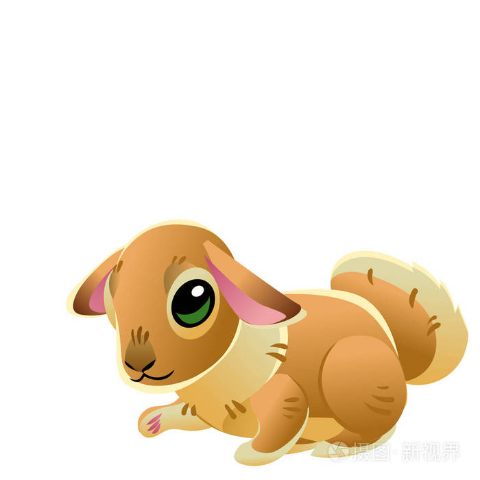 可爱的兔子孤立在白色背景上卡通棕色野兔的矢量插图中秋节收集