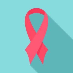 乳癌丝带图标, 扁平型