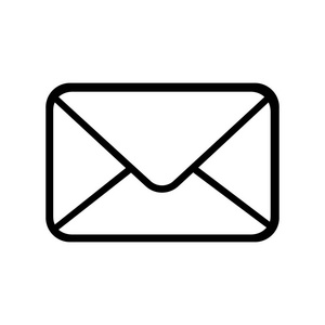 电子邮件图标。在白色背景向量插图上隔离的大纲电子邮件图标