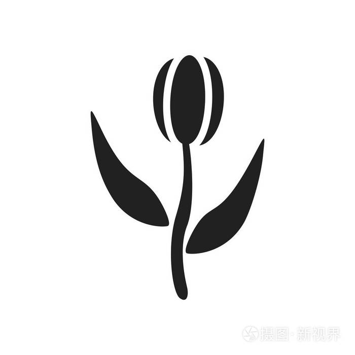 郁金香图标矢量分离白色背景郁金香透明标志农场符号