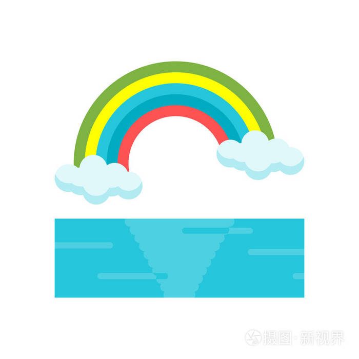 白色背景下的彩虹图标矢量符号与符号分离