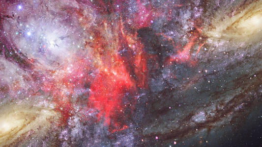 充满恒星星云和星系的宇宙。这幅图像的元素由美国宇航局提供。