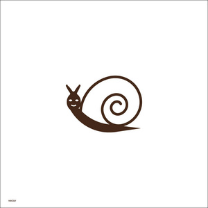 可爱的彩色蜗牛标志模板图片