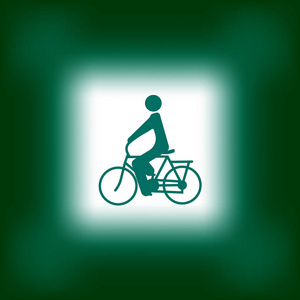 男性剪影骑自行车简单图标