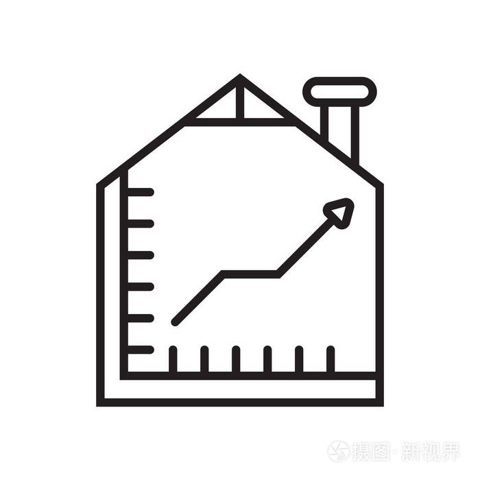 折线图图标矢量符号和符号在白色背景下被隔离 折线图徽标概念