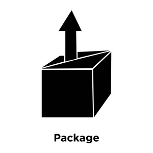 包装图标矢量隔离在白色背景标志概念包装标志在透明背景填充黑色符号