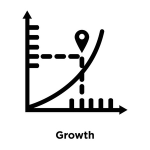 生长图标矢量隔离在白色背景标志概念生长标志上透明背景填充黑色符号