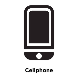 手机图标矢量隔离在白色背景标志概念手机标志透明背景填充黑色符号