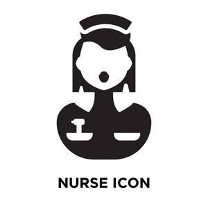 护士图标矢量隔离在白色背景标志概念护士标志在透明背景填充黑色符号