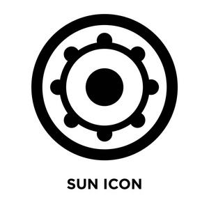 太阳图标矢量隔离在白色背景上的标志概念太阳标志在透明背景上填充黑色符号