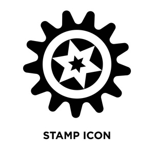 在白色背景标志上隔离的邮票图标矢量概念在透明背景上填充黑色符号的邮票标志