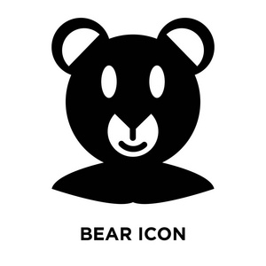 熊图标矢量隔离在白色背景标志概念熊标志在透明背景填充黑色符号