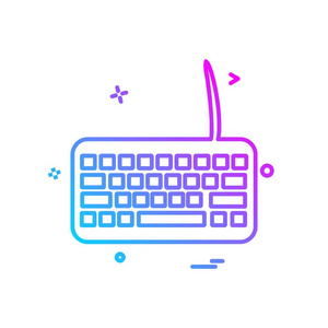 键盘图标设计彩色矢量插图