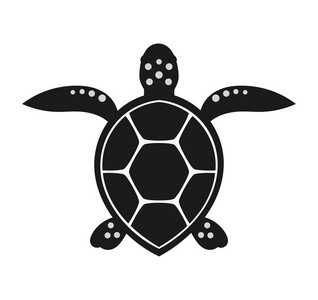 海龟黑色图标插图